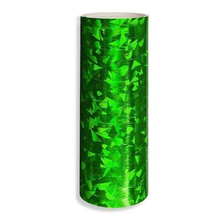 Serpentyna holograficzna, zielona, 4m. 19 szt.